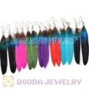 120 Pair Per Bag Mix Color Rooster Feather Earrings With Alloy Fishhook Wholesale