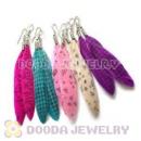 120 Pair Per Bag Mix Color Rooster Feather Earrings With Alloy Fishhook Wholesale