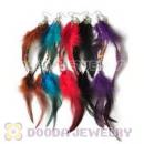 120 Pair Per Bag Mix Color Rooster Bohemia Feather Earrings Wholesale