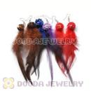 120 Pair Per Bag Mix Color Rooster Feather Earrings With Alloy Fishhook Wholesale