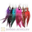 120 Pair Per Bag Mix Color Long Fashion Jewelry Feather Earrings Wholesale