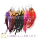 120 Pair Per Bag Mix Color Long Fashion Jewelry Feather Earrings Wholesale
