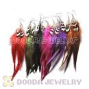 120 Pair Per Bag Mix Color Long Fashion Jewelry Feather Earrings Wholesale