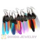 120 Pair Per Bag Mix Color Long Fashion Jewelry Feather Earrings Wholesale