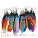 120 Pair Per Bag Mix Color Long Fashion Jewelry Feather Earrings Wholesale