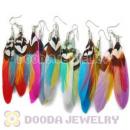 120 Pair Per Bag Mix Color Long Fashion Jewelry Feather Earrings Wholesale