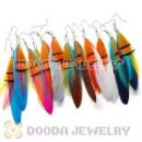 120 Pair Per Bag Mix Color Long Fashion Jewelry Feather Earrings Wholesale