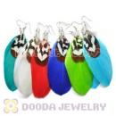 120 Pair Per Bag Mix Color Long Fashion Jewelry Feather Earrings Wholesale