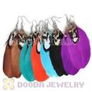 120 Pair Per Bag Mix Color Long Fashion Jewelry Feather Earrings Wholesale