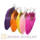 120 Pair Per Bag Mix Color Long Fashion Jewelry Feather Earrings Wholesale