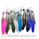 120 Pair Per Bag Mix Color Long Fashion Jewelry Feather Earrings Wholesale