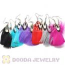 120 Pair Per Bag Mix Color Long Fashion Jewelry Feather Earrings Wholesale