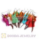 120 Pair Per Bag Mix Color Long Fashion Jewelry Feather Earrings Wholesale