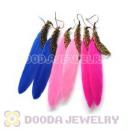 120 Pair Per Bag Mix Color Long Fashion Jewelry Feather Earrings Wholesale