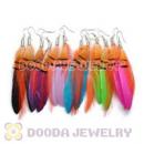 120 Pair Per Bag Mix Color Long Fashion Jewelry Feather Earrings Wholesale