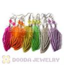 120 Pair Per Bag Mix Color Long Fashion Jewelry Feather Earrings Wholesale