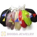120 Pair Per Bag Multi Coloured Cheap Long Feather Earrings Wholesale