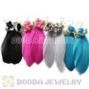 120 Pair Per Bag Multi Coloured Cheap Long Feather Earrings Wholesale