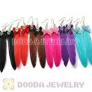 120 Pair Per Bag Multi Coloured Cheap Long Feather Earrings Wholesale