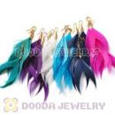 120 Pair Per Bag Multi Coloured Cheap Long Feather Earrings Wholesale