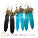 120 Pair Per Bag Multi Coloured Cheap Long Feather Earrings Wholesale