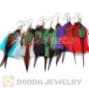 120 Pair Per Bag Multi Coloured Cheap Long Feather Earrings Wholesale