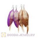 120 Pair Per Bag Multi Coloured Cheap Long Feather Earrings Wholesale