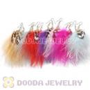 120 Pair Per Bag Multi Coloured Cheap Long Feather Earrings Wholesale