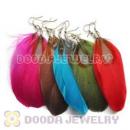 120 Pair Per Bag Multi Coloured Cheap Long Feather Earrings Wholesale