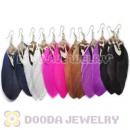 120 Pair Per Bag Multi Coloured Cheap Long Feather Earrings Wholesale