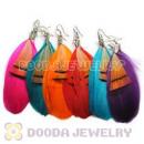 120 Pair Per Bag Multi Coloured Cheap Long Feather Earrings Wholesale