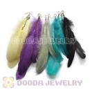 120 Pair Per Bag Multi Coloured Cheap Long Feather Earrings Wholesale