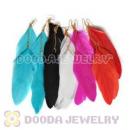 120 Pair Per Bag Multi Coloured Cheap Long Feather Earrings Wholesale