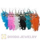 120 Pair Per Bag Multi Coloured Cheap Long Feather Earrings Wholesale