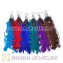 120 Pair Per Bag Multi Coloured Cheap Long Feather Earrings Wholesale