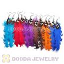 120 Pair Per Bag Multi Coloured Cheap Long Feather Earrings Wholesale
