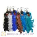 120 Pair Per Bag Multi Coloured Cheap Long Feather Earrings Wholesale