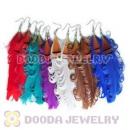 120 Pair Per Bag Multi Coloured Cheap Long Feather Earrings Wholesale