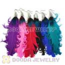 120 Pair Per Bag Multi Coloured Cheap Long Feather Earrings Wholesale
