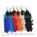 120 Pair Per Bag Multi Coloured Cheap Long Feather Earrings Wholesale