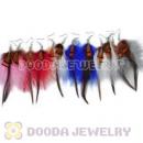 120 Pair Per Bag Multi Coloured Cheap Long Feather Earrings Wholesale