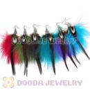 120 Pair Per Bag Multi Coloured Cheap Long Feather Earrings Wholesale