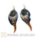 120 Pair Per Bag Multi Coloured Cheap Long Feather Earrings Wholesale