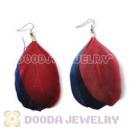 120 Pair Per Bag Multi Coloured Cheap Long Feather Earrings Wholesale