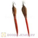 120 Pair Per Bag Multi Coloured Cheap Long Feather Earrings Wholesale
