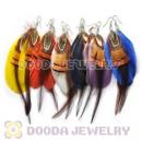 120 Pair Per Bag Multi Coloured Cheap Long Feather Earrings Wholesale
