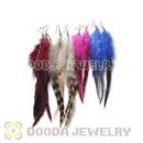 120 Pair Per Bag Multi Coloured Cheap Long Feather Earrings Wholesale