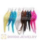 120 Pair Per Bag Multi Coloured Cheap Long Feather Earrings Wholesale