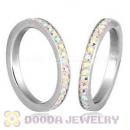 Fashion Unisex Stainless Stackable Finger Ring With Crystal AB Austrian Crystal