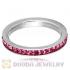 Fashion Unisex Stainless Stackable Finger Ring With Rose Austrian Crystal 